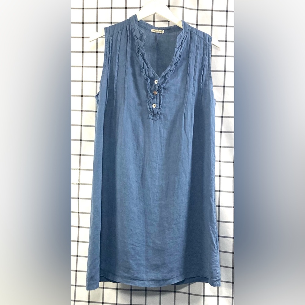 Blue Knee-Length A-Line Dress for Resort Wear
